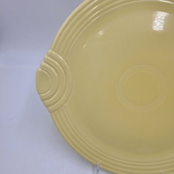 Vintage Homer Laughlin China Yellow Platter Plate Dish Fiesta Ware Lead Free - Picture 3 of 5